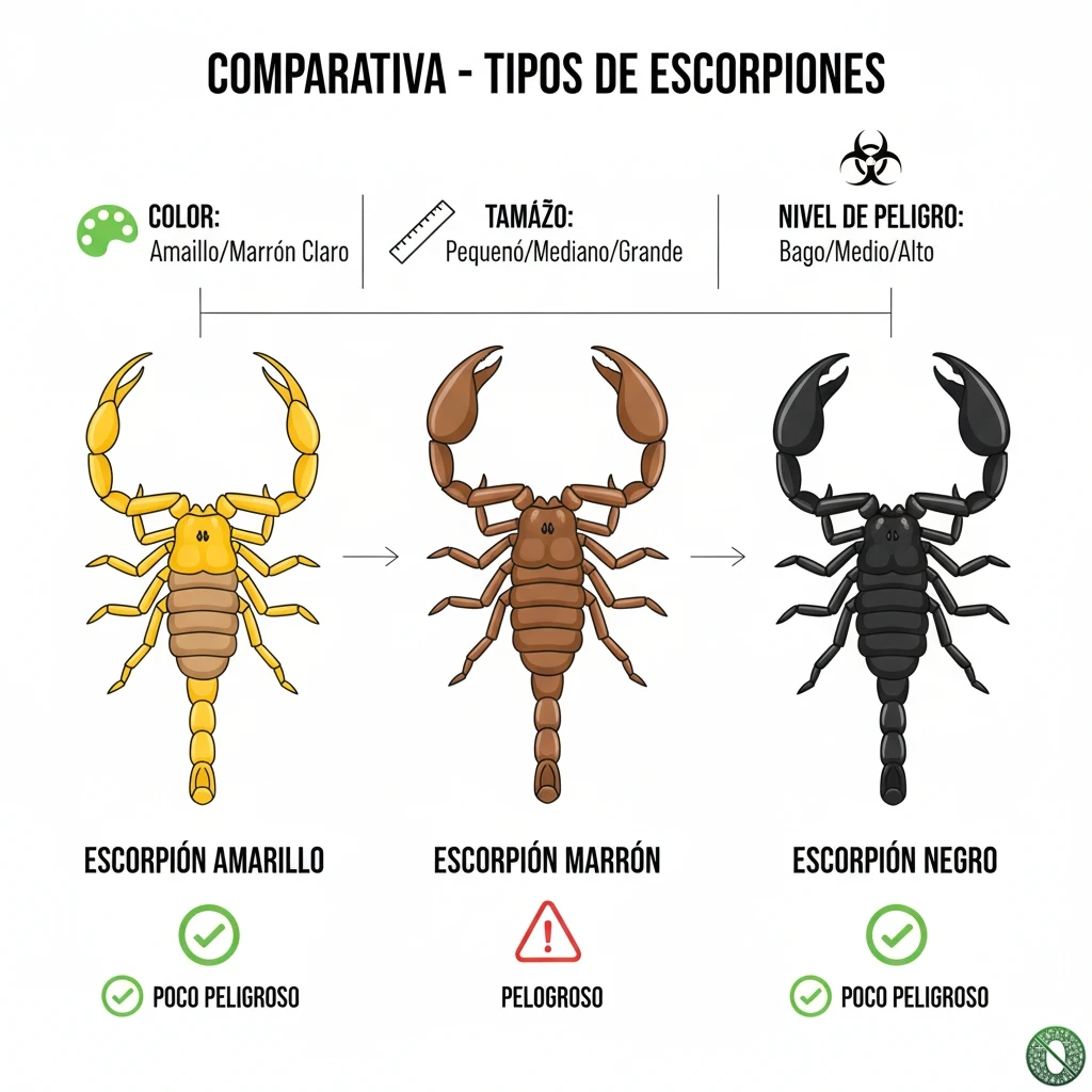 Especies de escorpiones menos peligrosas