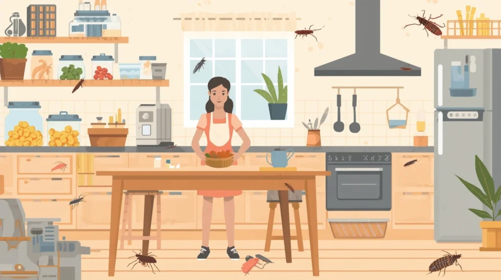 Hogar familiar con medidas de prevención y control de cucarachas de forma segura