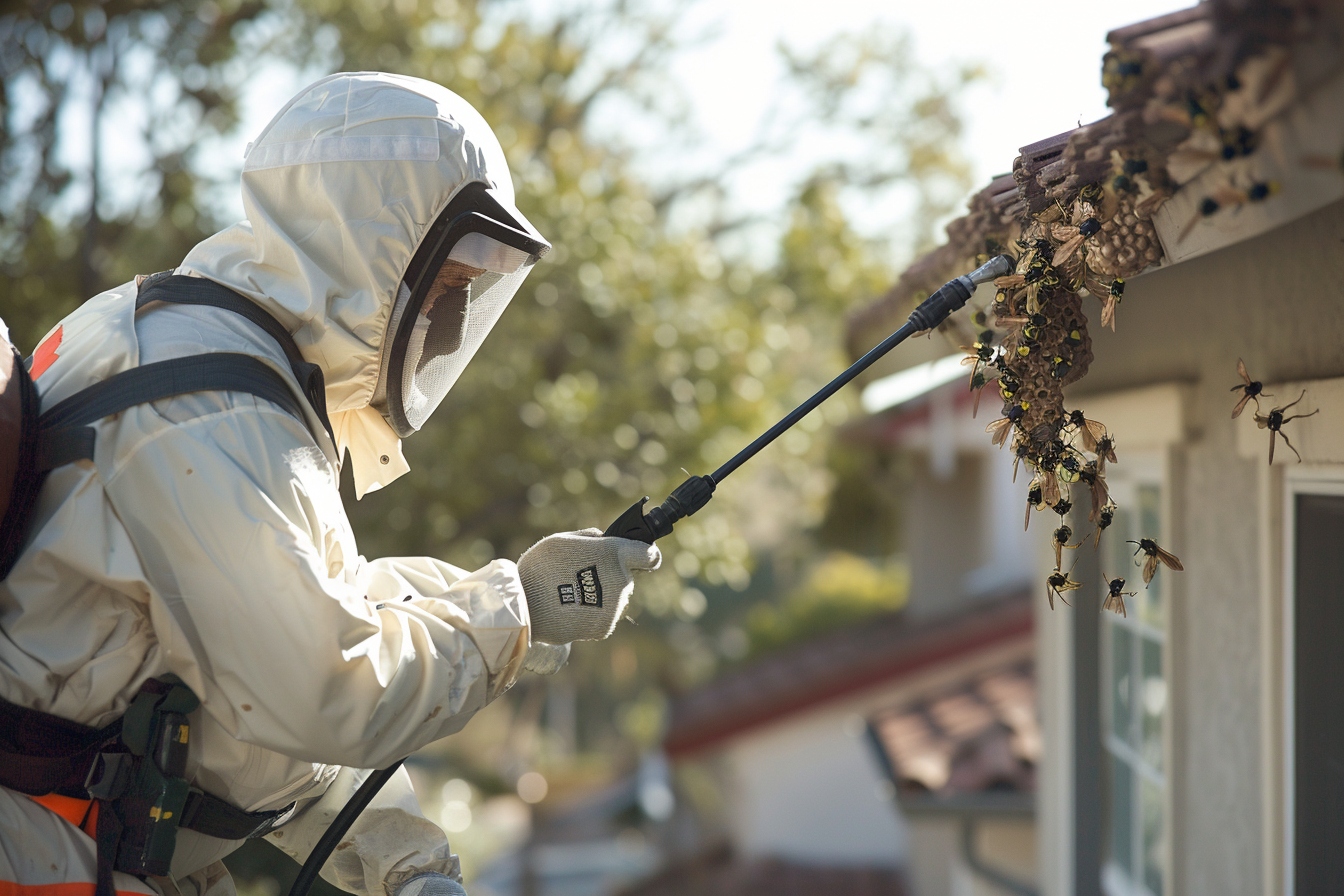 nid de guêpes dans le mur ou le jardin